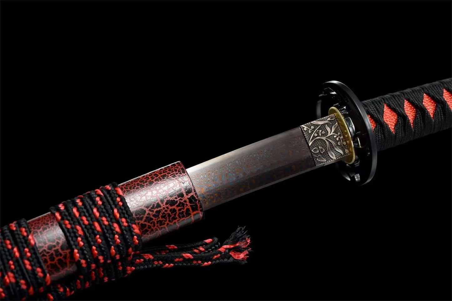 Magma Katana (Red Damascus Steel)