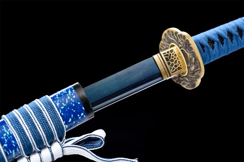 Katana Ashibetsu (Blue Damascus Steel)