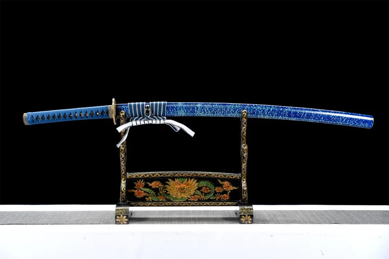 Katana Ashibetsu (Blue Damascus Steel)