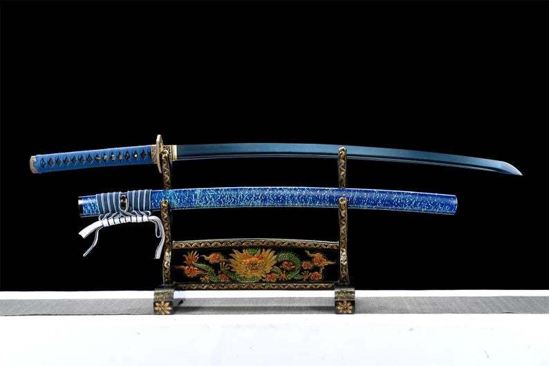 Katana Ashibetsu (Blue Damascus Steel)