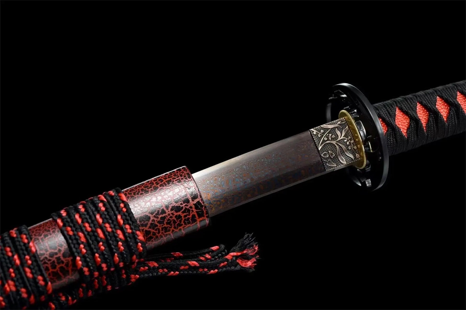 Magma Katana (Red Damascus Steel)