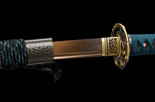 Spring Katana (Grilled Gold Damascus Steel)
