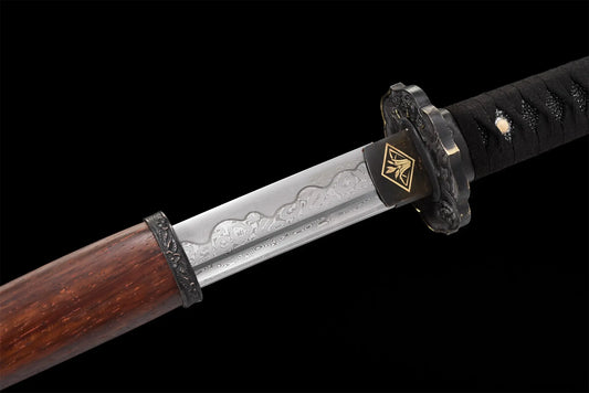Wave Damascus Katana (Damascus Steel & Genuine Hamon)