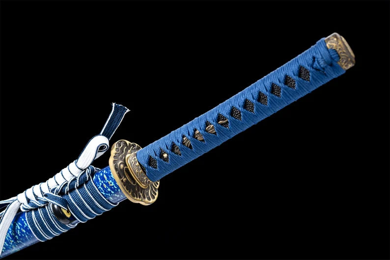Katana Ashibetsu (Blue Damascus Steel)
