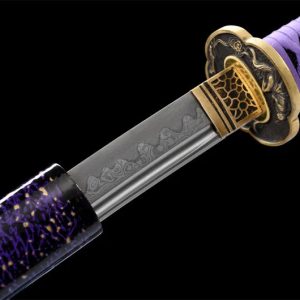 Katana Hakodate (Blunt Damascus Steel & Hamon)